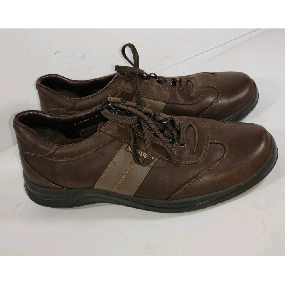 Mephisto‎ Match Runoff Leather Walking Shoes Mens 9 Brown Lace Up Low Top
